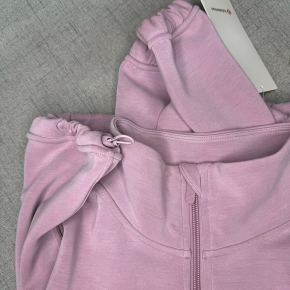 Lululemon Brushed Softstreme Half Zip Hoodie Pullover Rose Blush Size 12 NWT - Picture 13 of 16